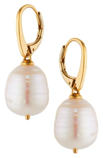 NADRI NADRI FRESHWATER PEARL LEVER-BACK EARRINGS