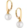 Nadri Cultured Genuine Freshwater Pearl Small Drop Earrings In Gold