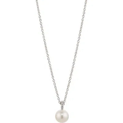 Nadri Freshwater Pearl Pendant Necklace In Silver
