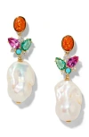 Nadri Frieda Multi Stone Drop Earrings In Gold