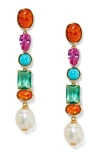 Nadri Frieda Multi Stone Linear Drop Earrings In Multi