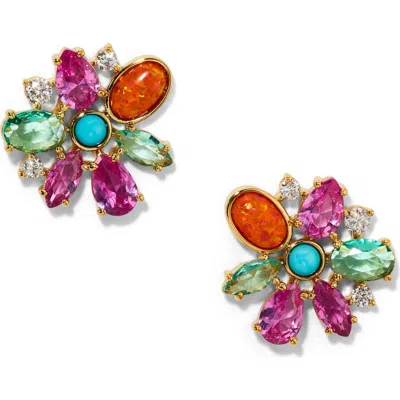 Nadri Frieda Floral Stud Earrings In Metallic