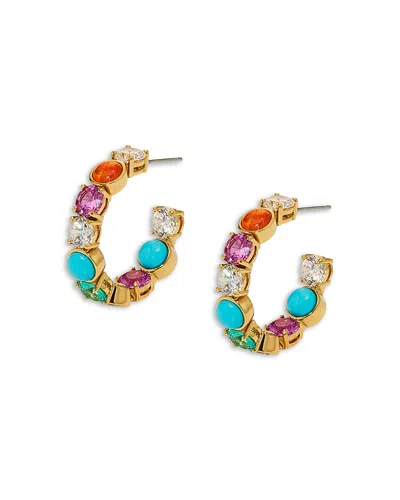 Nadri Frieda Multi Stone C Hoop Earrings