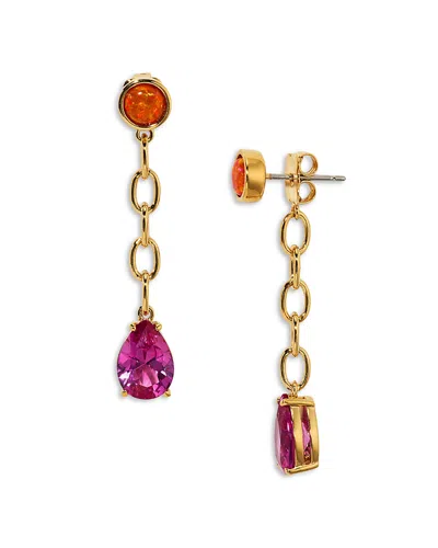 Nadri Frieda Multi Stone Front To Back Earrings In Gold