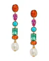 Nadri Frieda Multi Stone Linear Drop Earrings In Multi