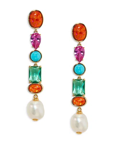NADRI FRIEDA MULTI STONE LINEAR DROP EARRINGS