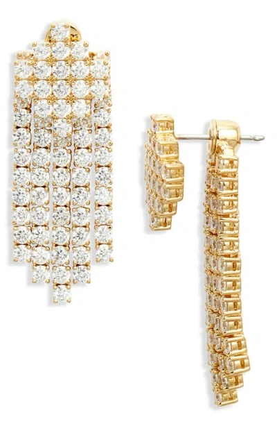 Nadri Fringe Front/back Earrings In Gold