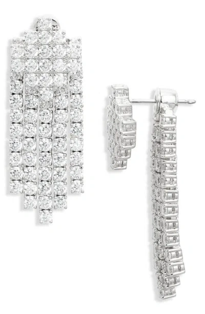 Nadri Fringe Front/back Earrings In Metallic