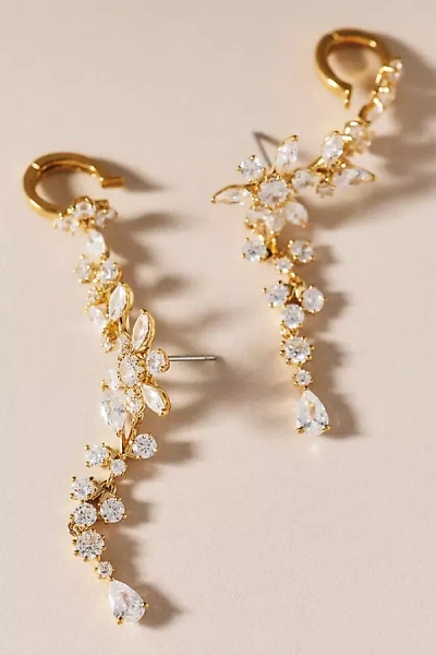 Nadri Full Bloom Drop Climber Earrings In Gold