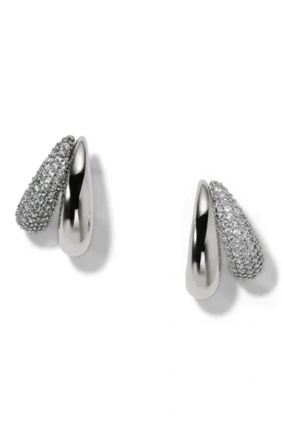 Nadri Gemini Double Illusion Hoop Earrings In Gray