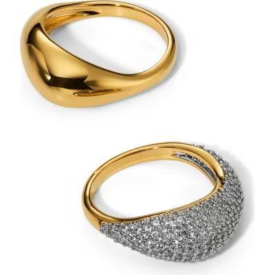 Nadri Gemini Set Of 2 Rings In Gold