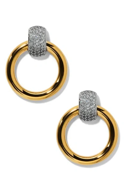 Nadri Gemini Two-tone Pavé Door Knocker Earrings In Gold