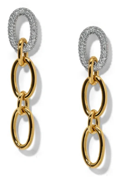 Nadri Gemini Two-tone Pavé Drop Earrings In Gold