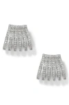 Nadri Gifted Cage Huggie Hoop Earrings In Rhodium