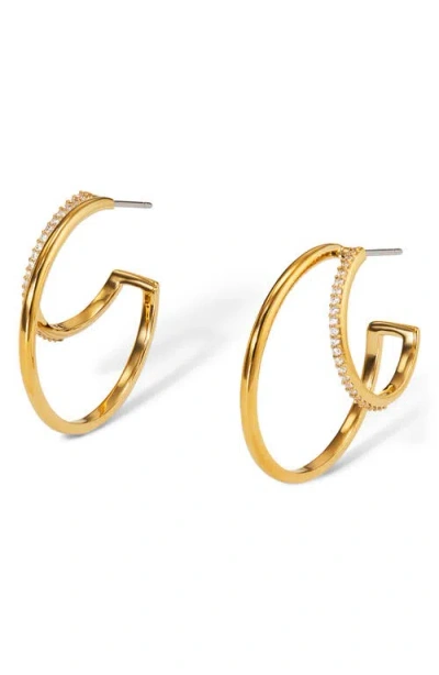 Nadri Gifted Illusion Cubic Zirconia Hoop Earrings In Gold