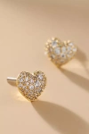 Nadri Cubic Zirconia Heart Stud Earrings In 18k Gold Plated In Gold