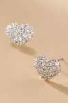 Nadri Cubic Zirconia Heart Stud Earrings In Rhodium Plated In Silver