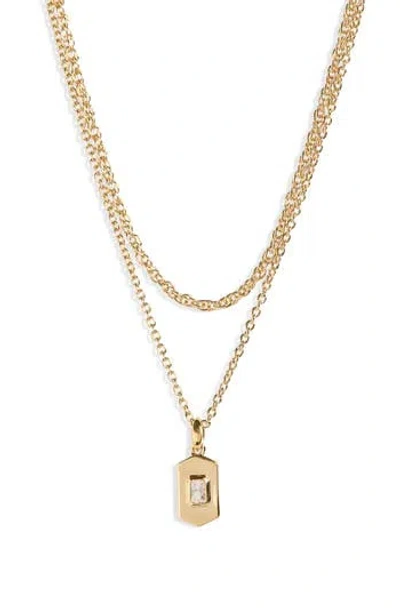 Nadri Golden Hour Double Chain Layered Necklace