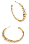 Nadri Graduated Cubic Zirconia Inside Out Hoop Earrings