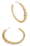 Nadri Graduated Cubic Zirconia Inside Out Hoop Earrings In Gold