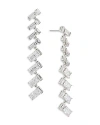 Nadri Gwen Cubic Zirconia Herringbone Linear Drop Earrings In Silver