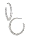 Nadri Halle Large Cubic Zirconia Inside Out Hoop Earrings In Silver