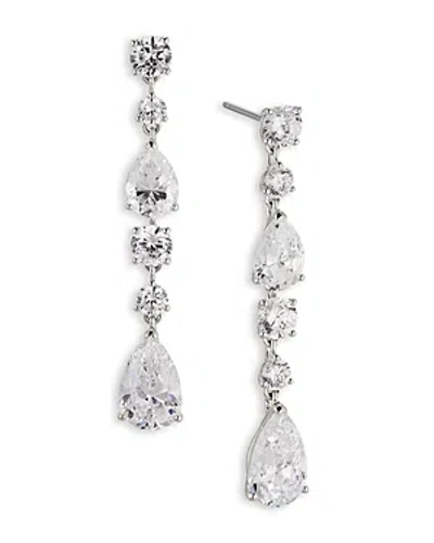 Nadri Halle Linear Drop Earrings In Rhodium