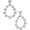 Nadri Halle Teardrop Frontal Hoop Earrings In Rhodium