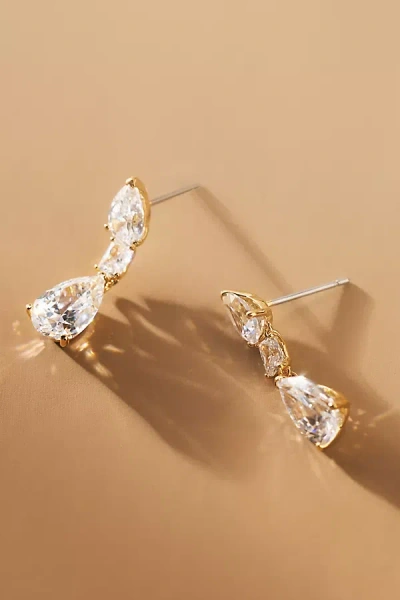 Nadri Halle Triple Drop Earrings In Gold
