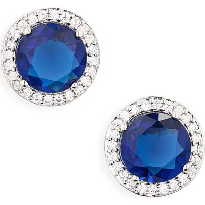 Nadri Halo Crystal Stud Earrings In Multi
