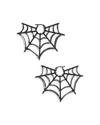 Nadri Haunt Couture Black Pave Web Hoop Earrings In Ruthenium Plated In Black