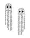 Nadri Haunt Couture Cubic Zirconia Ghost Fringe Drop Earrings In Silver