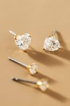 Nadri Heart Crystal Stud Earrings, Set Of 2 In Gold