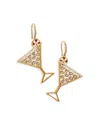 Nadri Holi-daze Cubic Zirconia Peppermint Cosmo Drop Earrings In 18k Gold Plated In Gold
