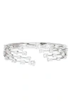 Nadri Hollywood Multi Row Cubic Zirconia Bracelet In Silver