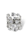 Nadri Hollywood Multi Row Cubic Zirconia Ring In Silver