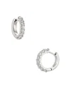 Nadri Huggie Hoop Earrings In 18k Gold Plated Or Rhodium Plated In Silver
