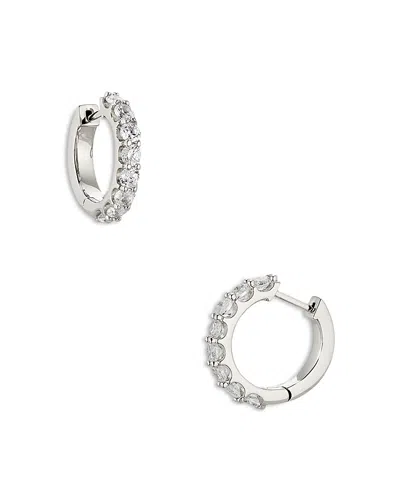 Nadri Huggie Hoop Earrings In 18k Gold Plated Or Rhodium Plated In Silver