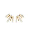 Nadri Imitation Pearl Multirow J Hoop Earrings In Gold