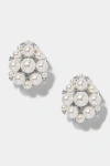 Nadri Ingrid Pearl And Cz Cluster Shield Earrings In Metallic