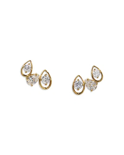 Nadri It Girl Cubic Zirconia Cluster Stud Earrings In Gold