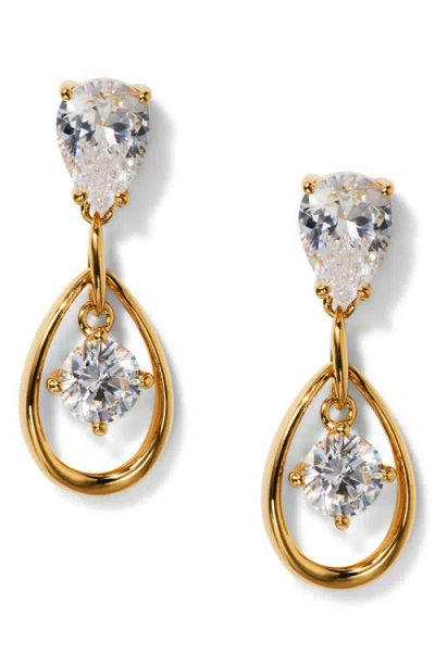 Nadri It Girl Short Drop Earrings In Gold
