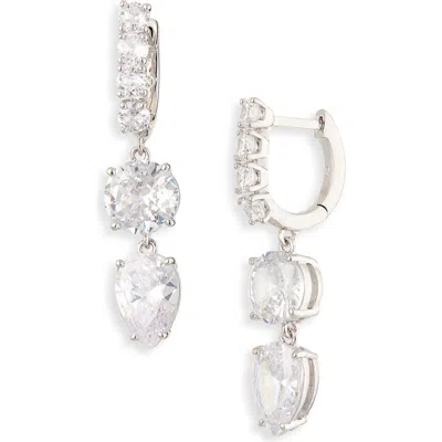 Nadri Jazmin Cubic Zirconia Drop Huggie Earrings In Yellow