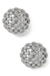 Nadri Juno Cubic Zirconia Dome Stud Earrings In Rhodium