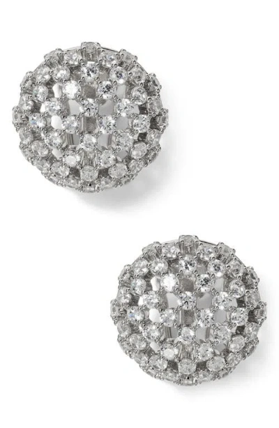 Nadri Juno Cubic Zirconia Dome Stud Earrings In Metallic