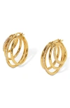 Nadri Cubic Zirconia Juno Quadruple Hoop Earrings In Gold