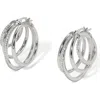 Nadri Juno Quadruple Hoop Earrings In Rhodium