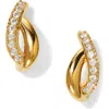 Nadri Juno Twist Pavé Cubic Zirconia J-hoop Earrings In Gold