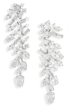Nadri Lace Chandelier Earrings In Silver
