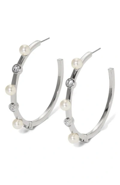 Nadri Large Farrah Faux Pearl Earrings In White